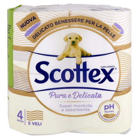 Scottex Pura e Delicata Carta Igienica 5 Veli 4 pz